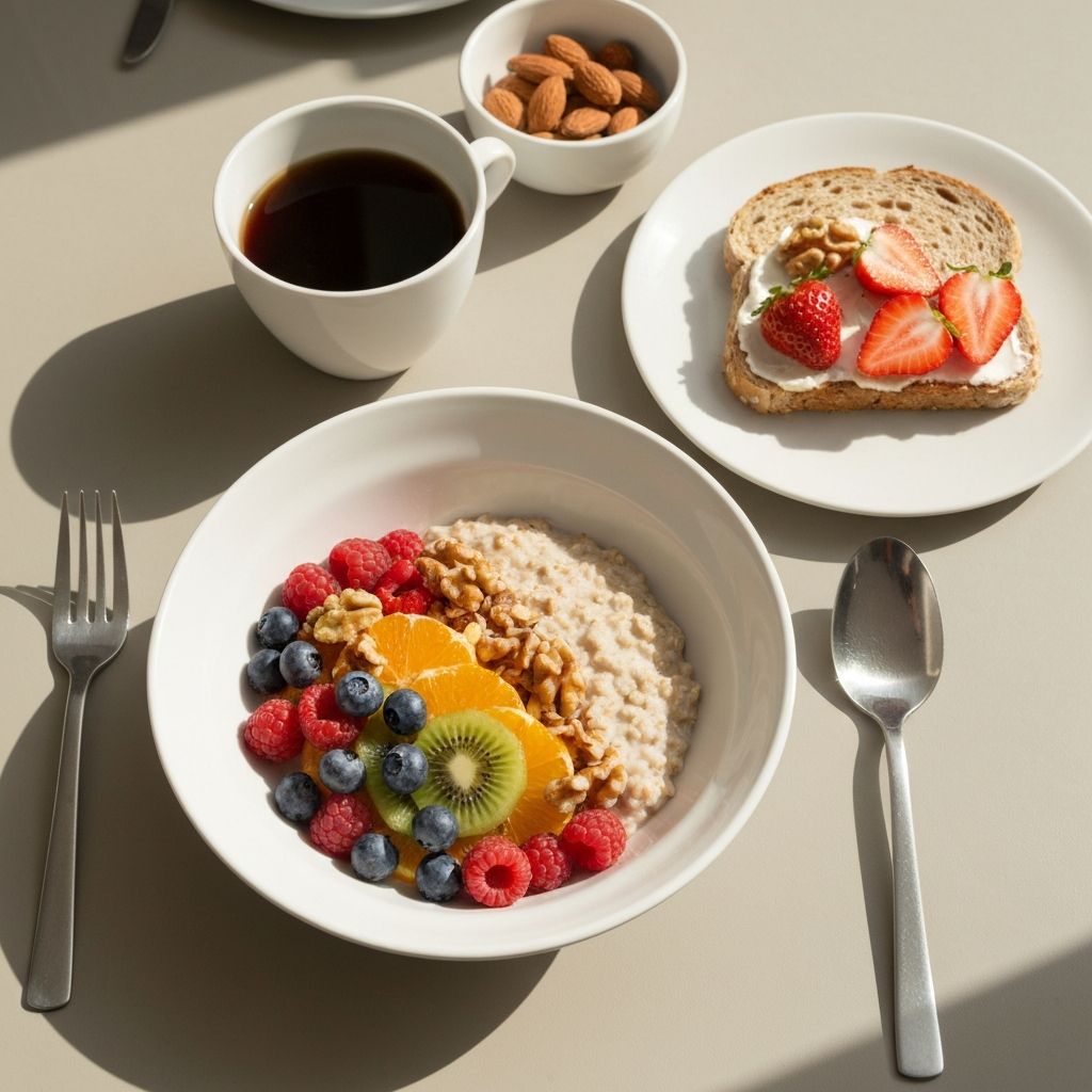 Tasapainoinen aamiaispöytä